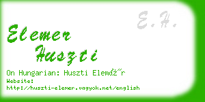 elemer huszti business card